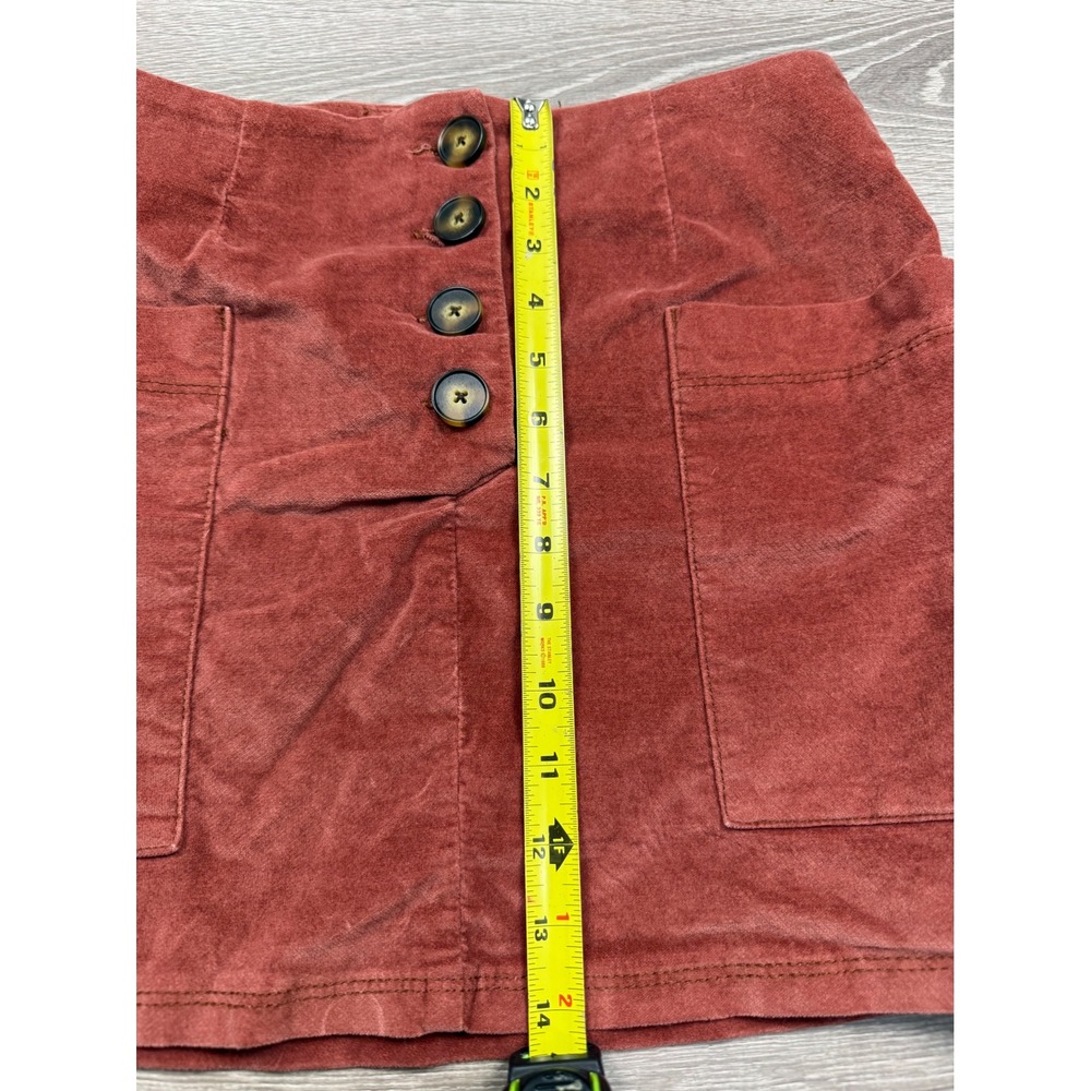 BDG Urban Outfitters Rust Corduroy Mini Skirt Button Front Pockets Small - Picture 5 of 6